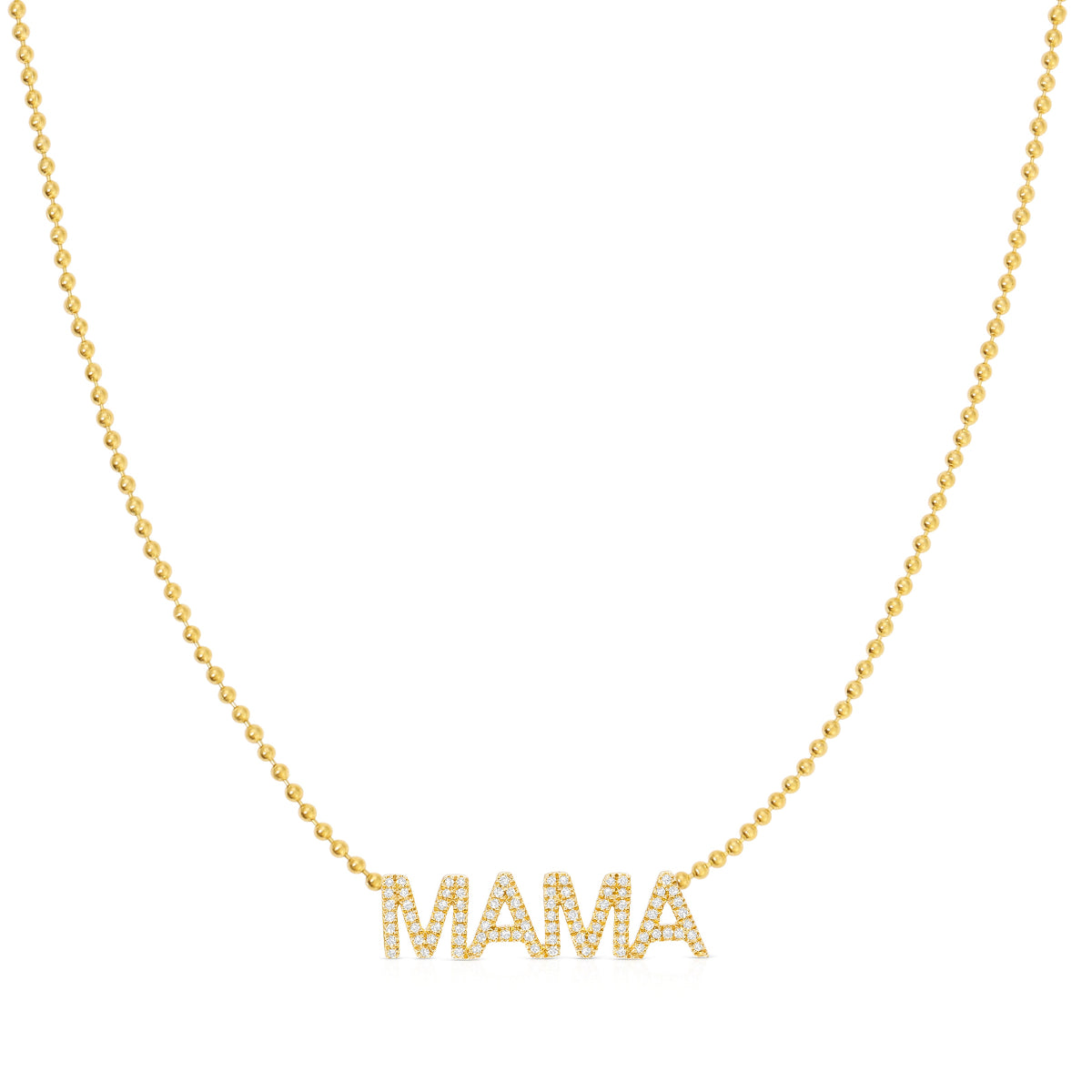 Pave MAMA Necklace | 14k Gold & Diamonds | Maya Brenner