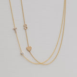 Pavé Monogram Necklace with Diamond Yellow Gold