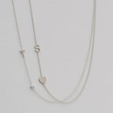Pavé Monogram Necklace with Diamond White Gold