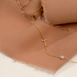 Monogram Necklace with Diamond Yellow Gold