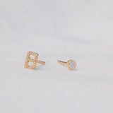 Pavé Monogram Earring Set