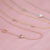 Pavé Monogram Necklace with Diamond Yellow Gold