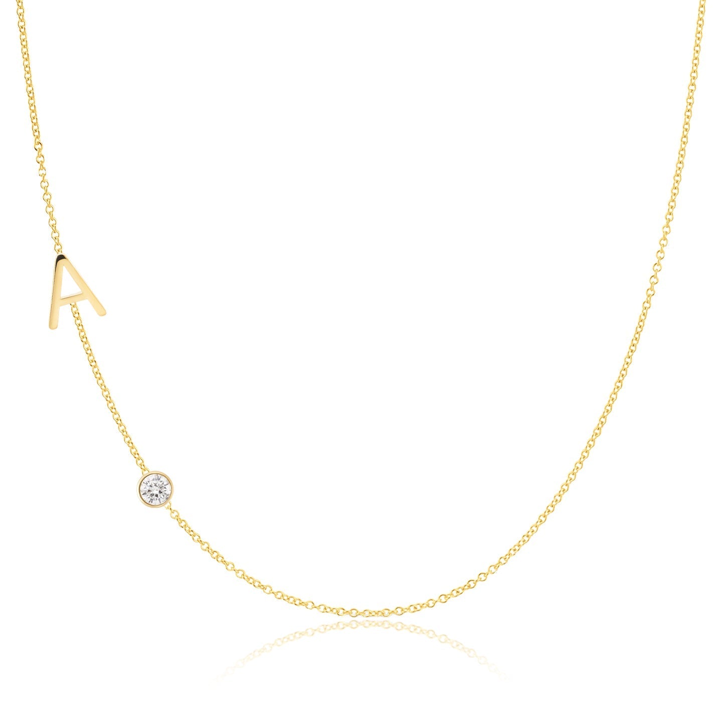 Monogram Necklace with Diamond