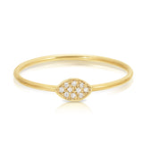 14K Gold Pavé Petal Ring