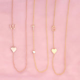 Pavé Monogram Necklace with Diamond Yellow Gold