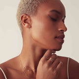 14K Gold Pavé Letter Stud