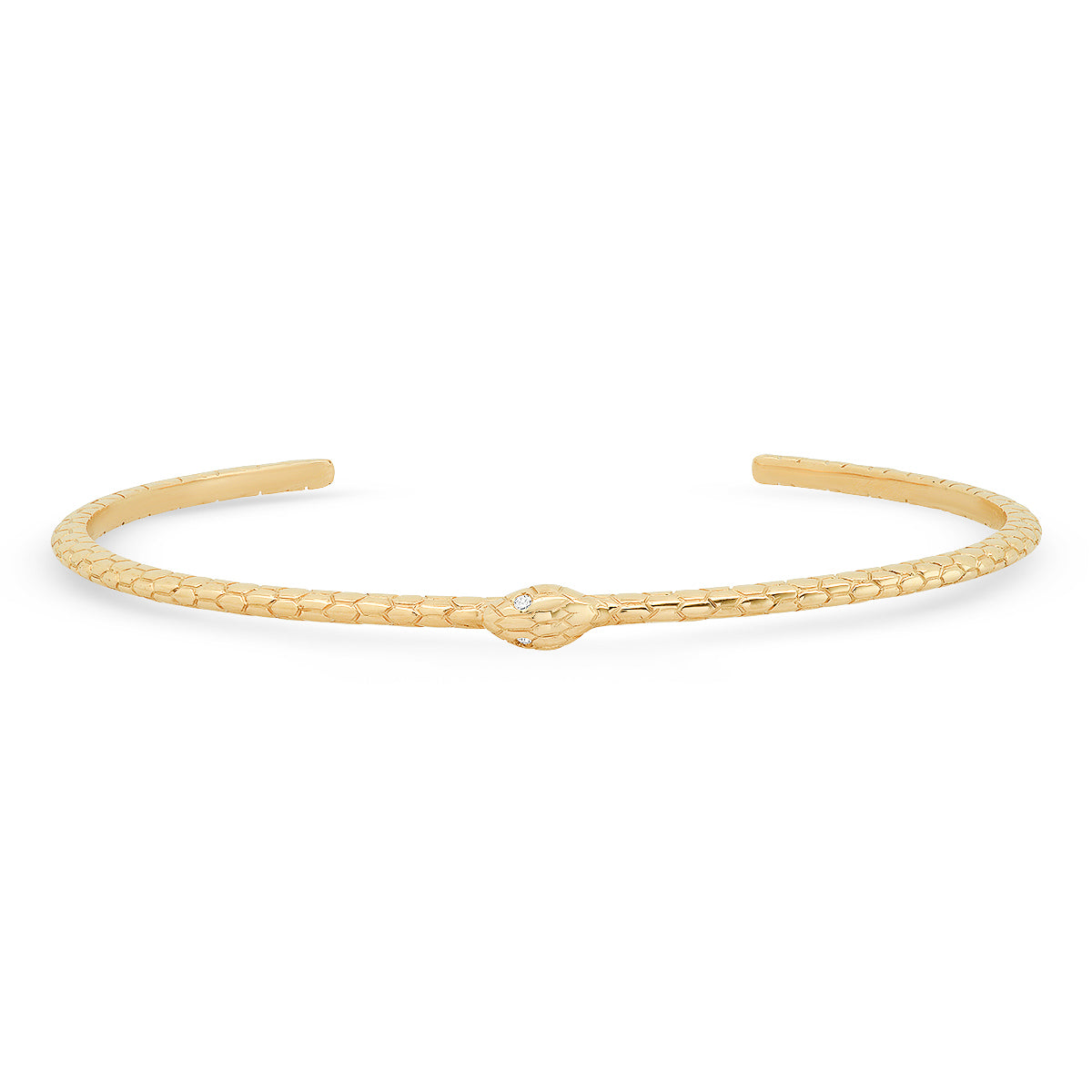 14k Yellow Gold Snake Cuff Bracelet