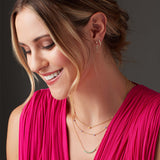 Triple Birthstone Layering Necklace - Rose Gold