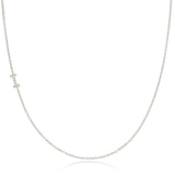 14k Gold Asymmetrical Letter Necklace - I