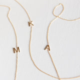 14k Gold Asymmetrical Letter Necklace - M