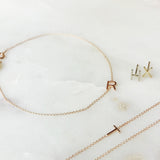 14K Gold Letter Stud