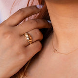 14k Gold Asymmetrical Letter Necklace - G
