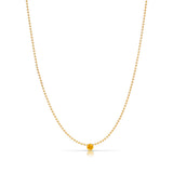 Single Birthstone Layering Necklace - Yellow Gold