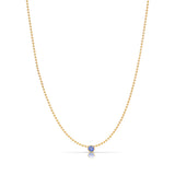 Single Birthstone Layering Necklace - Yellow Gold