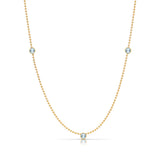 Triple Birthstone Layering Necklace - Yellow Gold