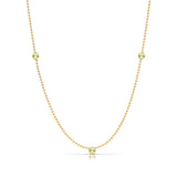 Triple Birthstone Layering Necklace - Yellow Gold