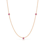 Triple Birthstone Layering Necklace - Rose Gold