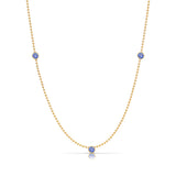 Triple Birthstone Layering Necklace - Yellow Gold