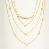 Triple Birthstone Layering Necklace - Yellow Gold