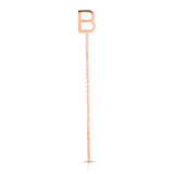14K Gold Letter Threader Earring