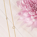 14k Gold Asymmetrical Letter Necklace - G