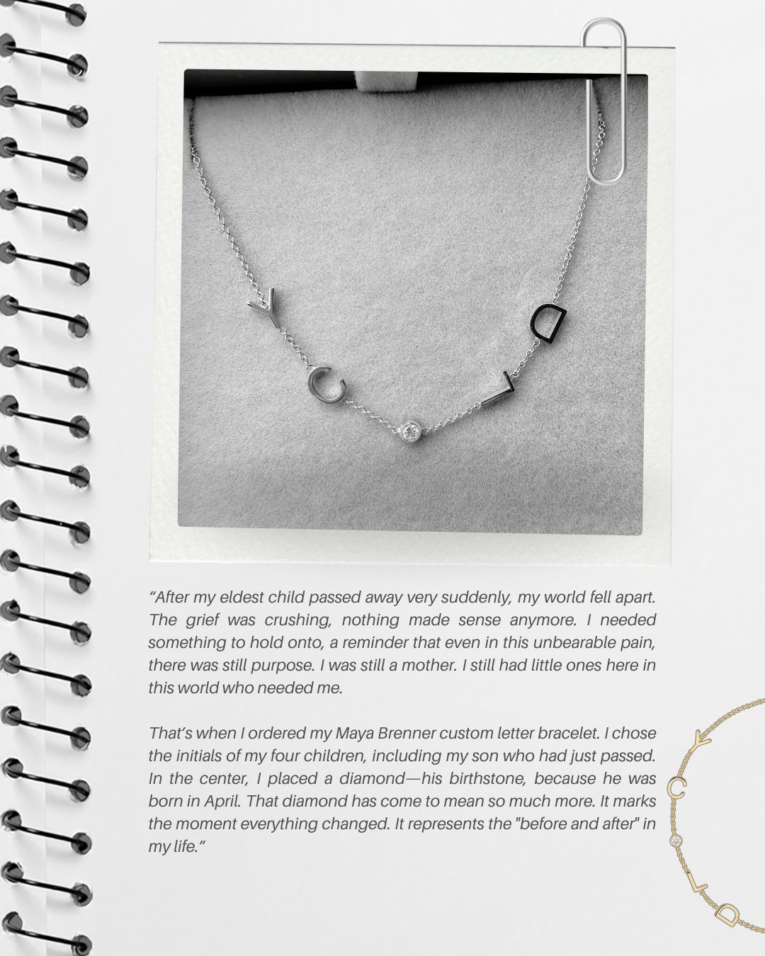 Love Never Leaves: Esther's Letter Bracelet