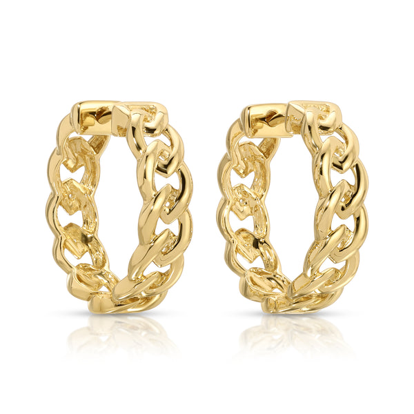 Gold link 2025 hoop earrings