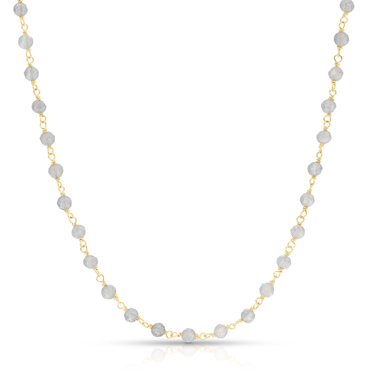 The Sage Bouquet Necklace on a white background. 