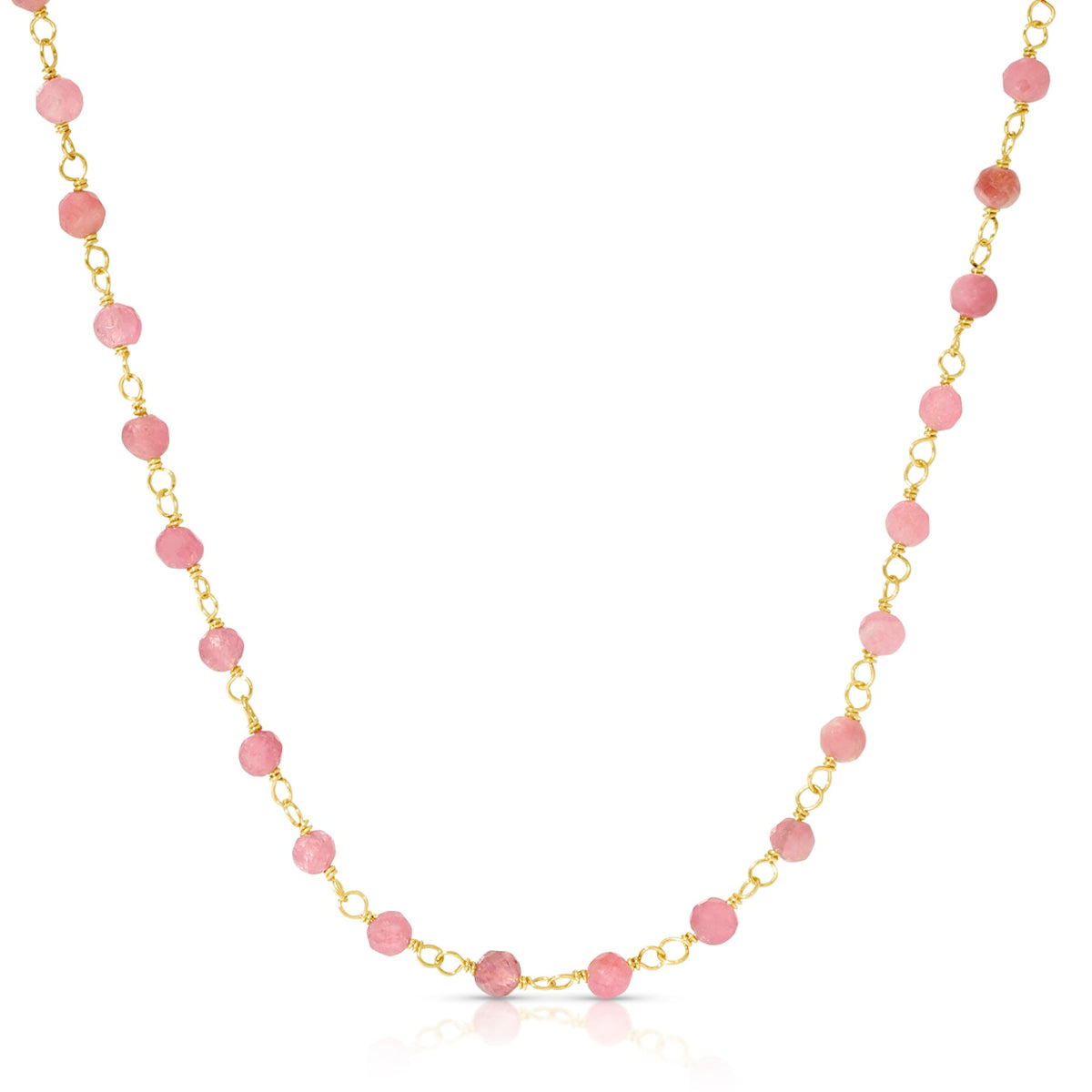 The Peony Bouquet Necklace on a white background. 