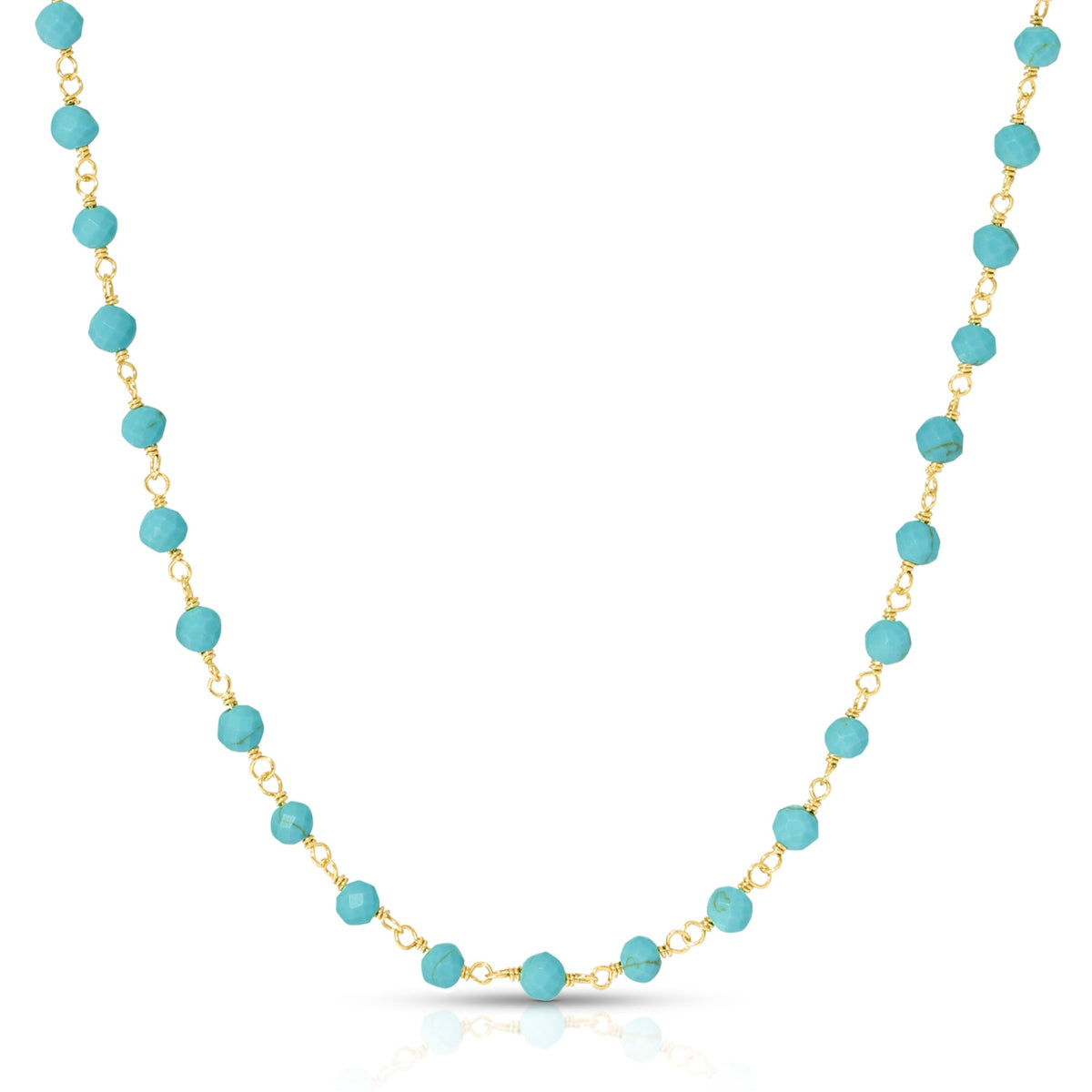 The Bluebell Bouquet Necklace on a white background. 