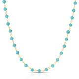 The Bluebell Bouquet Necklace on a white background. 