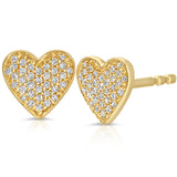 Pavé Charm Stud - Heart