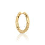 A Thin Gold Hoop on a white background. 