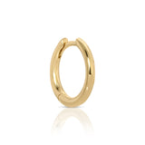 A Thin Gold Hoop on a white background. 