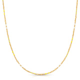 A Confetti Necklace - Yellow on a white background. 