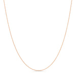 A Classic Bead Chain in rose gold on a white background. 