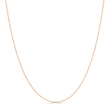 A Classic Bead Chain in rose gold on a white background. 