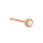 A Birthstone Stud - Pearl (June) in rose gold on a white background.