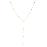A Starstruck Diamond Lariat in rose gold on a white background. 