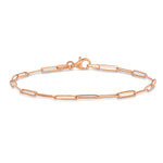 An Element Long Link Bracelet in rose gold on a white background. 