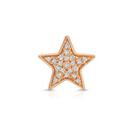 A Pavé Charm Stud - Star in rose gold on a white background.         