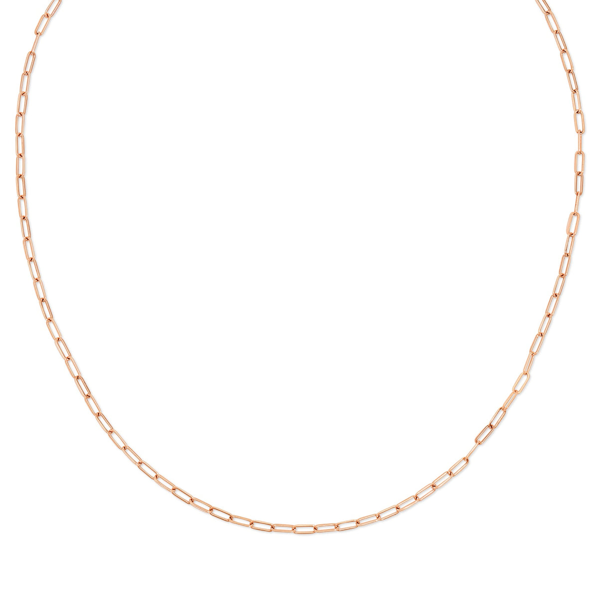 An Element Short Link Chain in rose gold on a white background. 