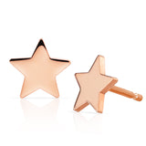 A pair of Star Studs in rose gold on a white background.