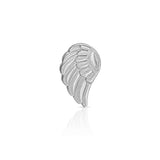 A Charm Stud - Angel Wing in white gold on a white background. 