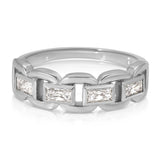 A C'est Moi Link Ring in white gold on a white background. 