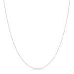 A Classic Bead Chain in white gold on a white background. 