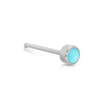 A Birthstone Stud - Turquoise (December) in white gold on a white background.