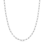 A white gold Bold Link Chain on a white background. 
