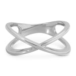 A Criss-Cross Duo Ring in white gold on a white background. 