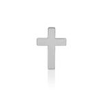 A Charm Stud - Cross in white gold on a white background. 
